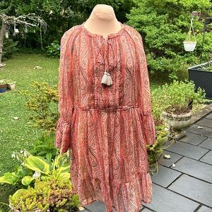 French Connection Floral Crepe Bohemian Dress SZ 8